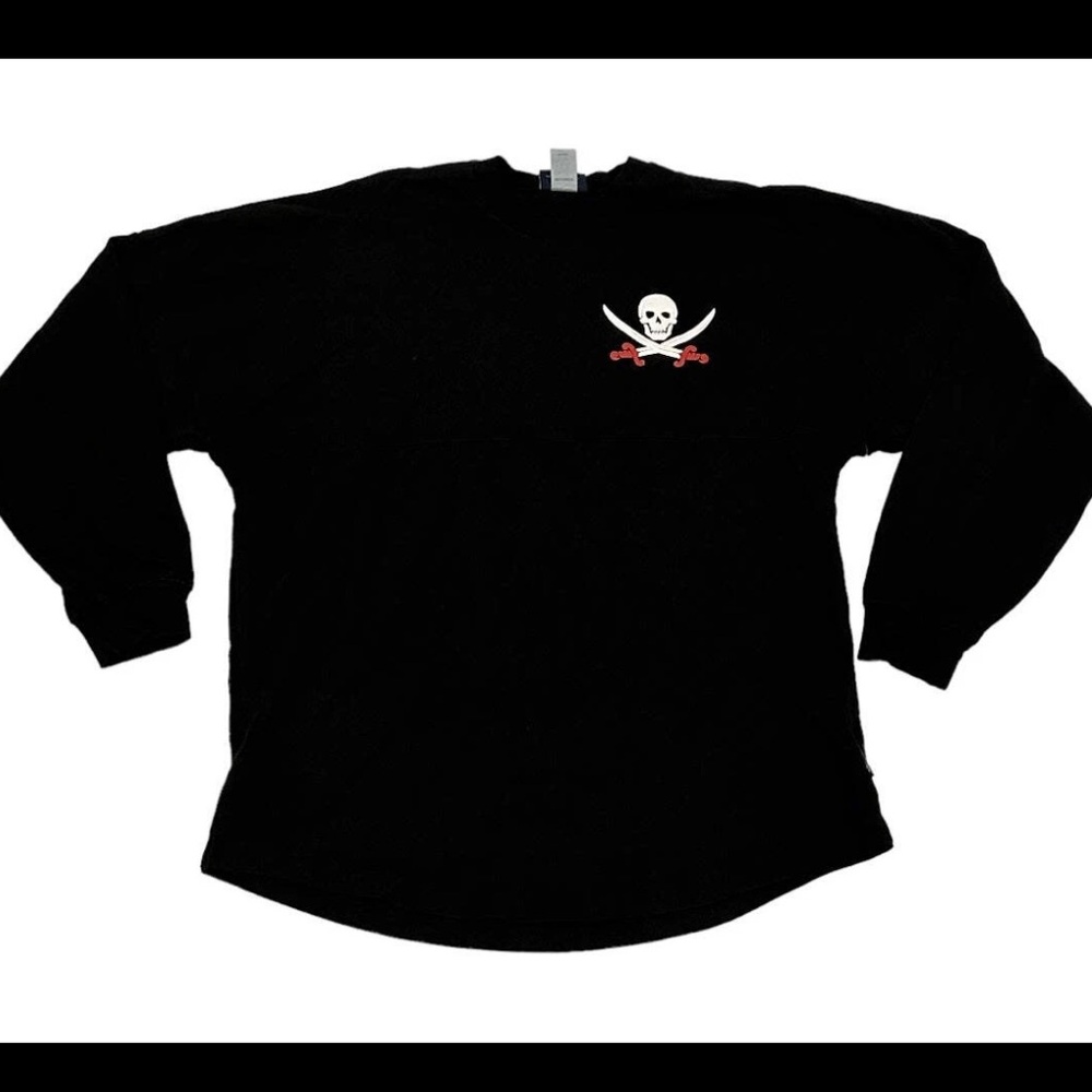 Spirit Jersey Skull Sword ”Yo Ho Pirates Life For Me” Long Sleeve Unisex Shirt M - Picture 3 of 15